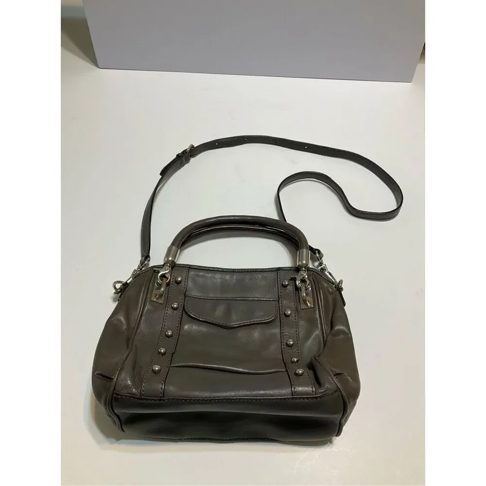 Rebecca Minkoff Leather Shoulder Bag, grey with Silver hardware. Heavy!